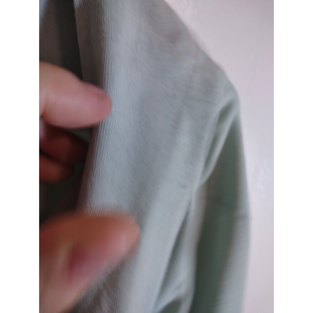 Blue Fish Sz 1 Teal Button Shirt Vintage Hand Painted Art to Wear VTG Organic - Picture 8 of 14